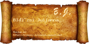 Blázsi Julianna névjegykártya